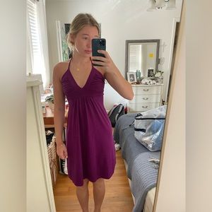 Susanna Monaco Short Purple Halter Dress